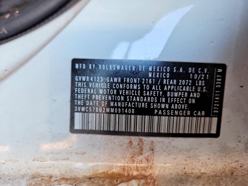 Aukcja sprzedaży 2021 Volkswagen Jetta, vin: 3VWC57BU2MM091408, numer aukcji: 65649746
