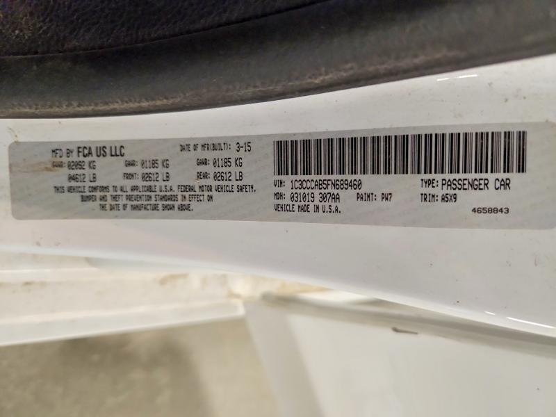 62508226 :رقم المزاد ، 1C3CCCAB5FN689460 vin ، 2015 Chrysler 200 مزاد بيع