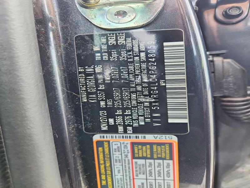 2023 Kia Sorento მანქანა იყიდება აუქციონზე, vin: 5XYRG4LC4PG248059, აუქციონის ნომერი: 63831316
