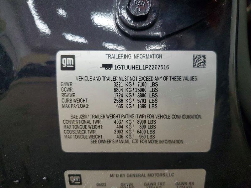 62122536 :رقم المزاد ، 1GTUUHEL1PZ267516 vin ، 2023 Gmc Sierra مزاد بيع