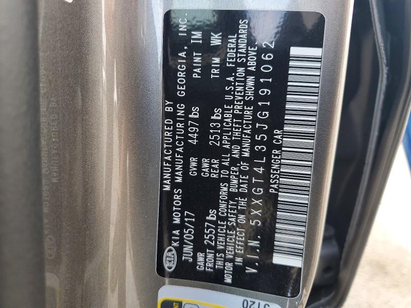 64831756 :رقم المزاد ، 5XXGT4L35JG191062 vin ، 2018 Kia Optima مزاد بيع