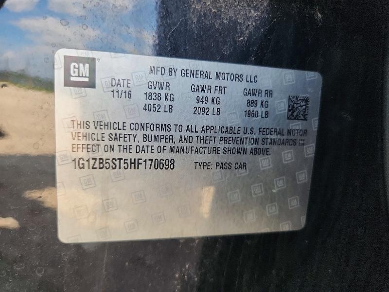 66298136 :رقم المزاد ، 1G1ZB5ST5HF170698 vin ، 2017 Chevrolet Malibu مزاد بيع