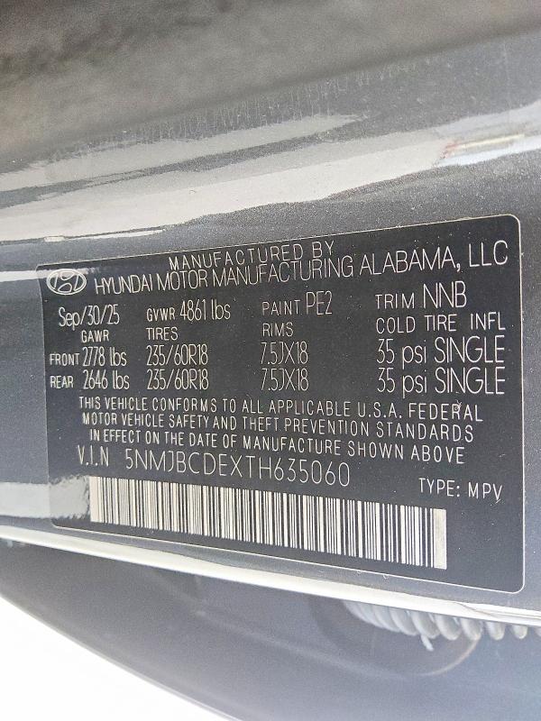 Aukcja sprzedaży 2026 Hyundai Tucson, vin: 5NMJBCDEXTH635060, numer aukcji: 65140386