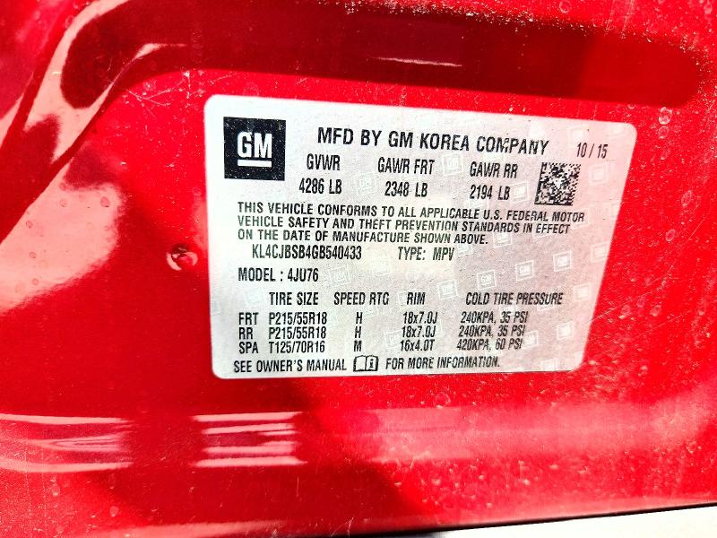 Продажа на аукционе авто 2016 Buick Encore, vin: KL4CJBSB4GB540433, номер лота: 66237276