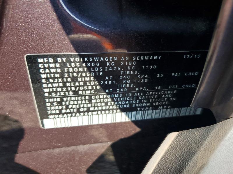 Aukcja sprzedaży 2016 Volkswagen Tiguan, vin: WVGAV7AX2GW568232, numer aukcji: 66973836