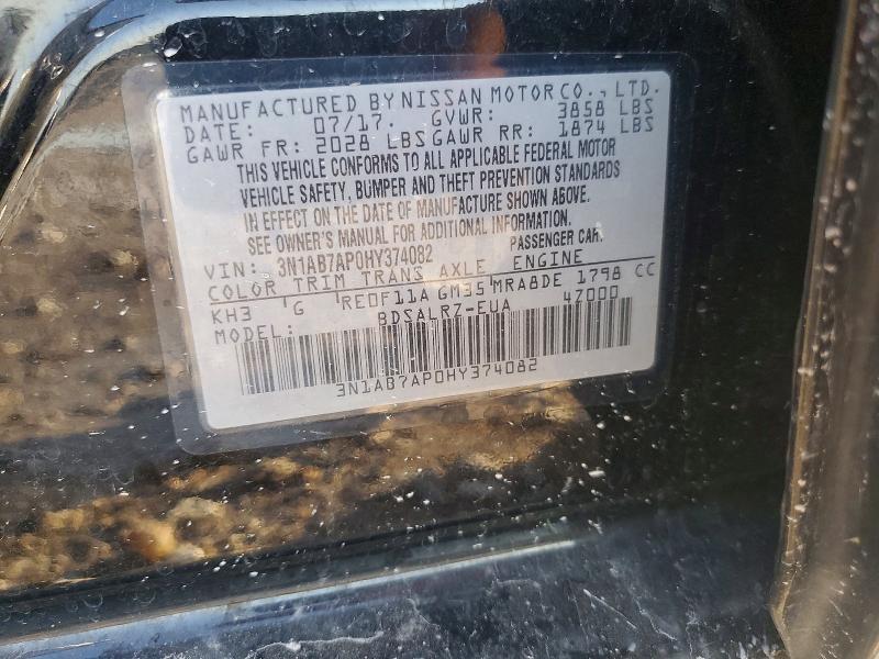 Aukcja sprzedaży 2017 Nissan Sentra, vin: 3N1AB7AP0HY374082, numer aukcji: 66454996