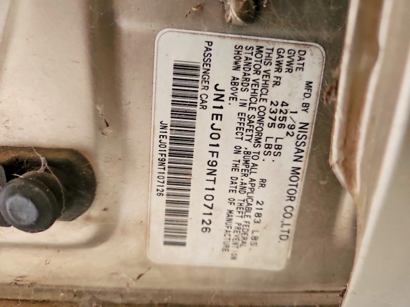 65493616 :رقم المزاد ، JN1EJ01F9NT107126 vin ، 1992 Nissan Maxima مزاد بيع