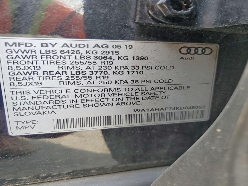 Продажа на аукционе авто 2019 Audi Q7, vin: WA1AHAF74KD045052, номер лота: 67143506