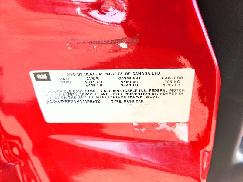 Продаж на аукціоні авто 2008 Pontiac Grand Prix, vin: 2G2WP552181129642, номер лоту: 65916626