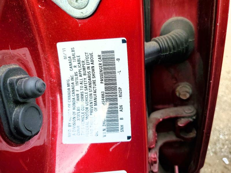 2011 Honda Civic მანქანა იყიდება აუქციონზე, vin: 2HGFA1F8XBH544063, აუქციონის ნომერი: 67276186