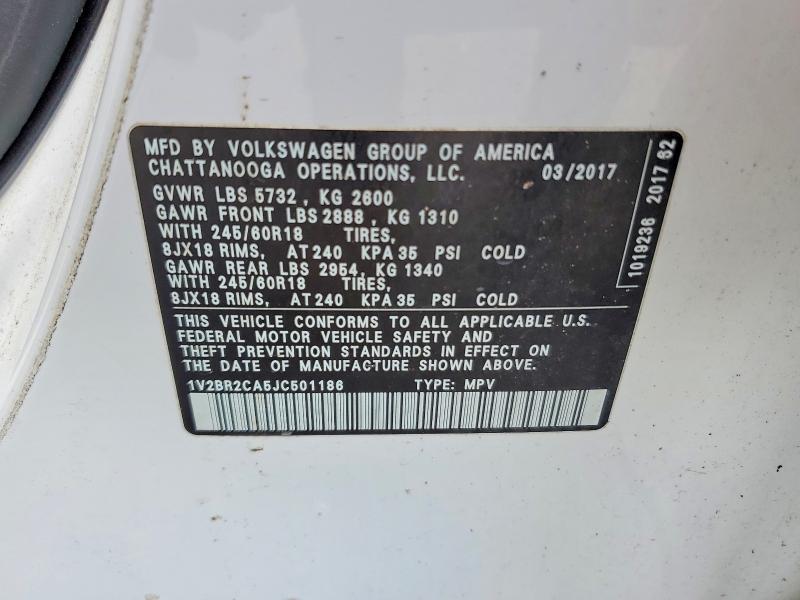 Продаж на аукціоні авто 2018 Volkswagen Atlas, vin: 1V2BR2CA5JC501186, номер лоту: 66404736