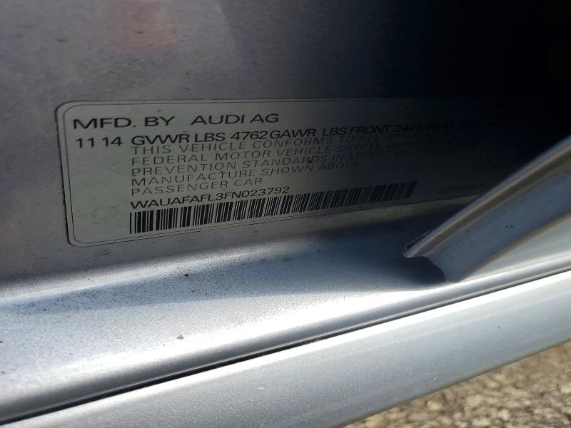 67138136 :رقم المزاد ، WAUAFAFL3FN023792 vin ، 2015 Audi A4 مزاد بيع