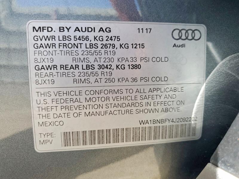 Продажа на аукционе авто 2018 Audi Q5, vin: WA1BNBFY4J2092202, номер лота: 65357366