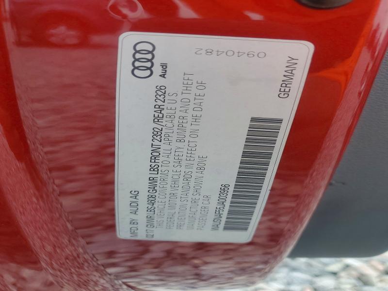 63429576 :رقم المزاد ، WAUSNAF55JA003956 vin ، 2018 Audi A5 مزاد بيع