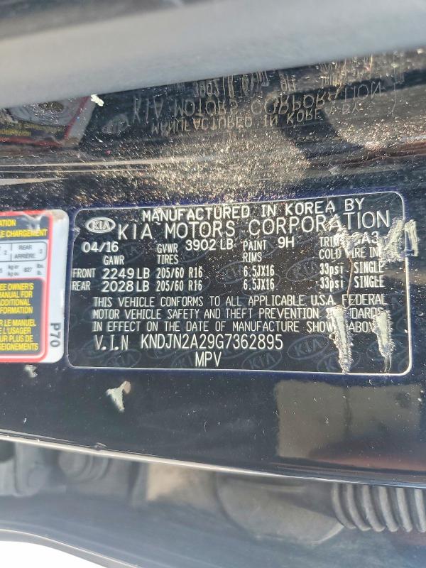 Продаж на аукціоні авто 2016 Kia Soul, vin: KNDJN2A29G7362895, номер лоту: 64574666