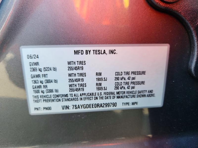 Aukcja sprzedaży 2024 Tesla Model Y, vin: 7SAYGDEE0RA299790, numer aukcji: 64936006