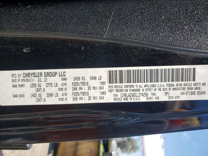 66596146 :رقم المزاد ، 1C4BJWDG6CL274256 vin ، 2012 Jeep Wrangler Unlimited مزاد بيع