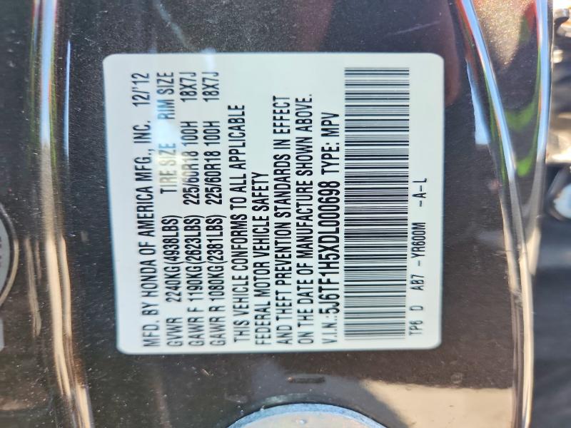 66289036 :رقم المزاد ، 5J6TF1H5XDL000698 vin ، 2013 Honda Crosstour مزاد بيع