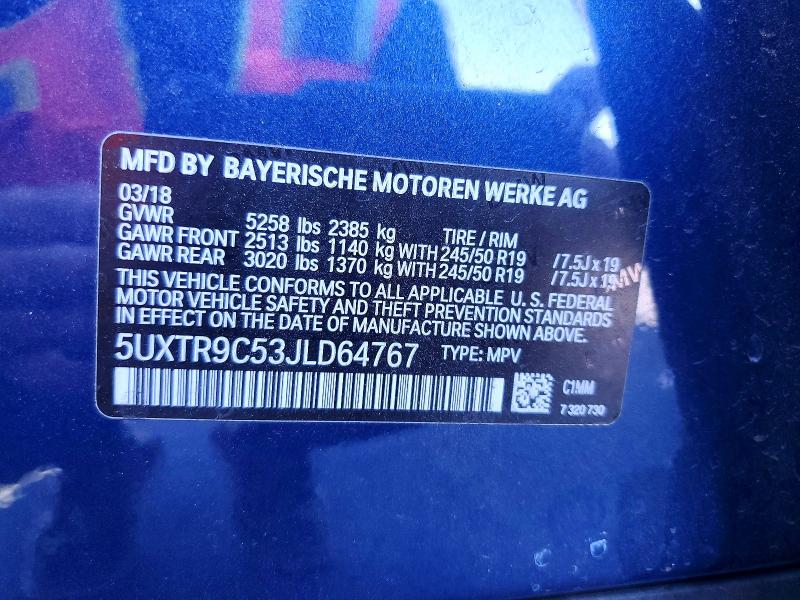 Продаж на аукціоні авто 2018 Bmw X3, vin: 5UXTR9C53JLD64767, номер лоту: 65488956