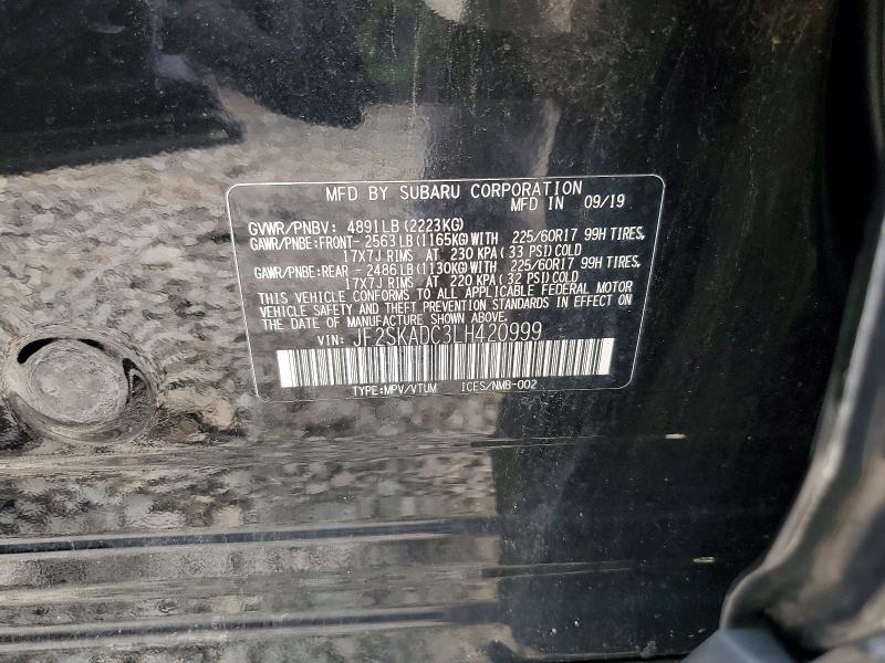 Aukcja sprzedaży 2020 Subaru Forester, vin: JF2SKADC3LH420999, numer aukcji: 65589726
