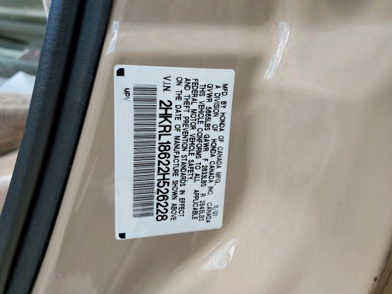 Aukcja sprzedaży 2002 Honda Odyssey, vin: 2HKRL18622H526228, numer aukcji: 66181226