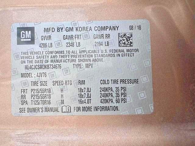 66314186 :رقم المزاد ، KL4CJCSM3KB734676 vin ، 2019 Buick Encore مزاد بيع