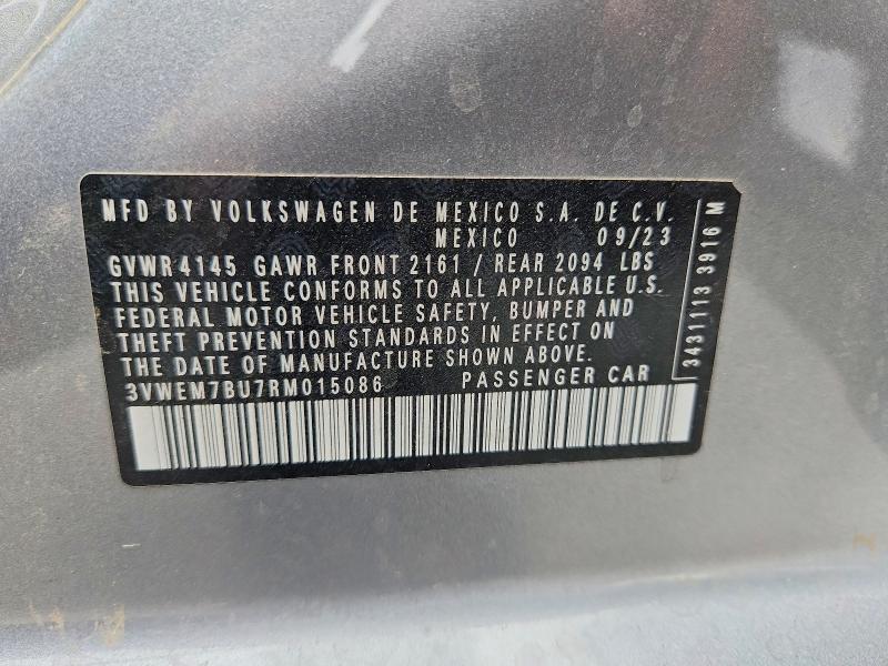 Aukcja sprzedaży 2024 Volkswagen Jetta, vin: 3VWEM7BU7RM015086, numer aukcji: 65226166