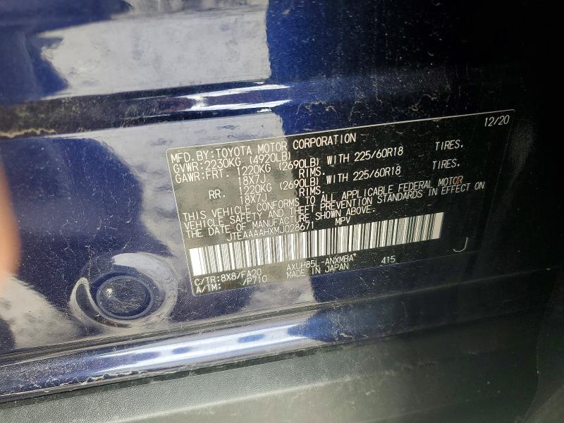 66661456 :رقم المزاد ، JTEAAAAHXMJ028671 vin ، 2021 Toyota Venza مزاد بيع