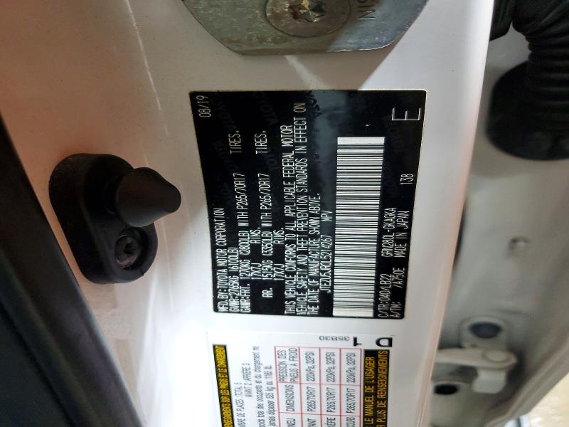 66203646 :رقم المزاد ، JTEZU5JR0L5214267 vin ، 2020 Toyota 4runner مزاد بيع
