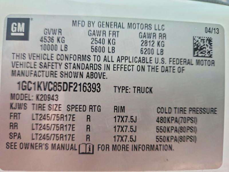 Aukcja sprzedaży 2013 Chevrolet Silverado, vin: 1GC1KVC85DF216393, numer aukcji: 64993036