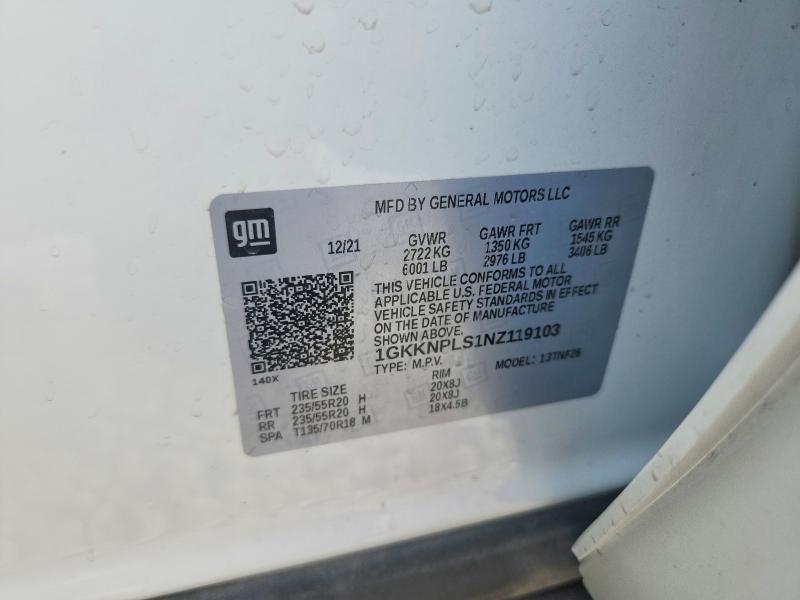 2022 Gmc Acadia მანქანა იყიდება აუქციონზე, vin: 1GKKNPLS1NZ119103, აუქციონის ნომერი: 65102386