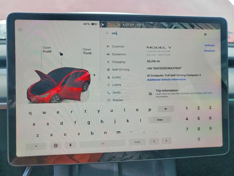 2024 Tesla Model Y მანქანა იყიდება აუქციონზე, vin: 7SAYGDEE3RA276147, აუქციონის ნომერი: 66978876