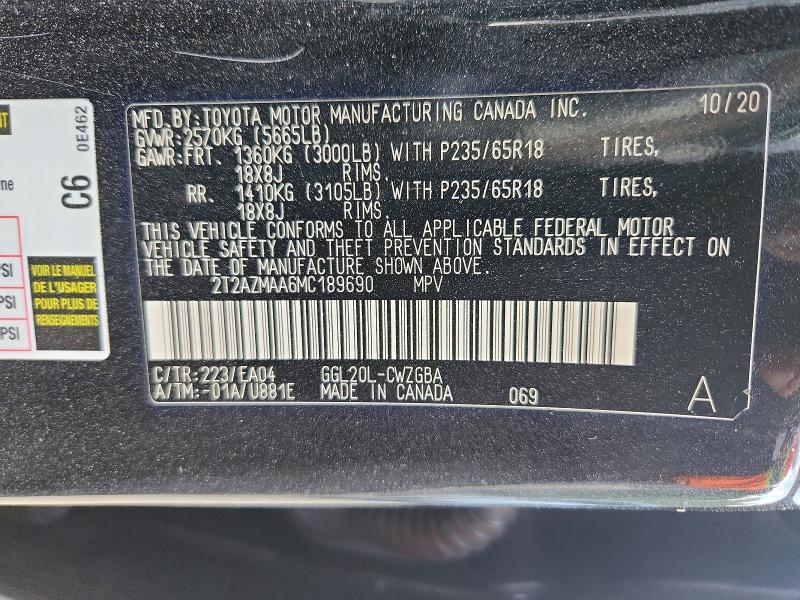 Продажа на аукционе авто 2021 Lexus Rx 350, vin: 2T2AZMAA6MC189690, номер лота: 64985526