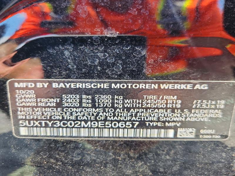 Aukcja sprzedaży 2021 Bmw X3, vin: 5UXTY3C02M9E50657, numer aukcji: 63685676