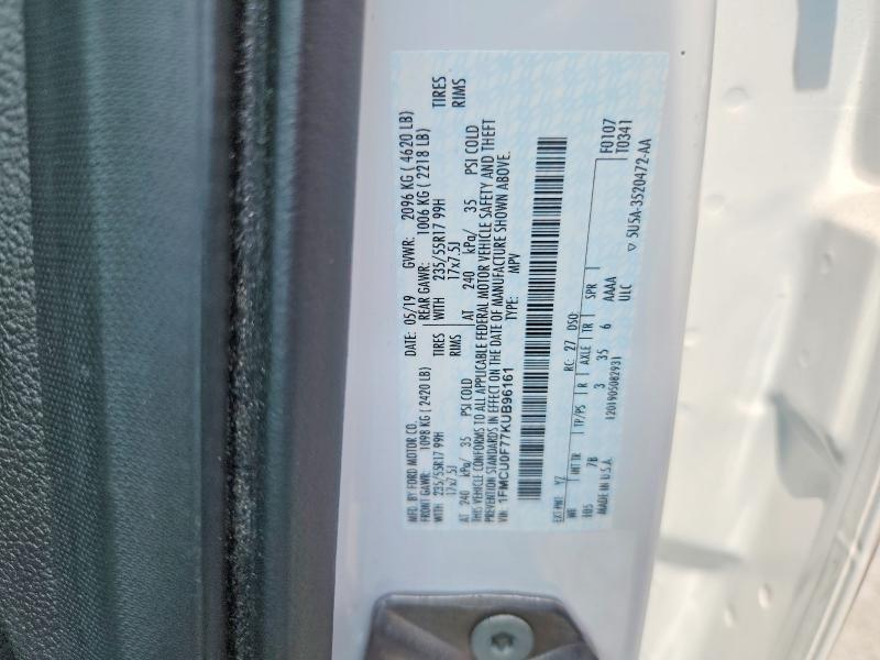 Продаж на аукціоні авто 2019 Ford Escape, vin: 1FMCU0F77KUB96161, номер лоту: 65006456