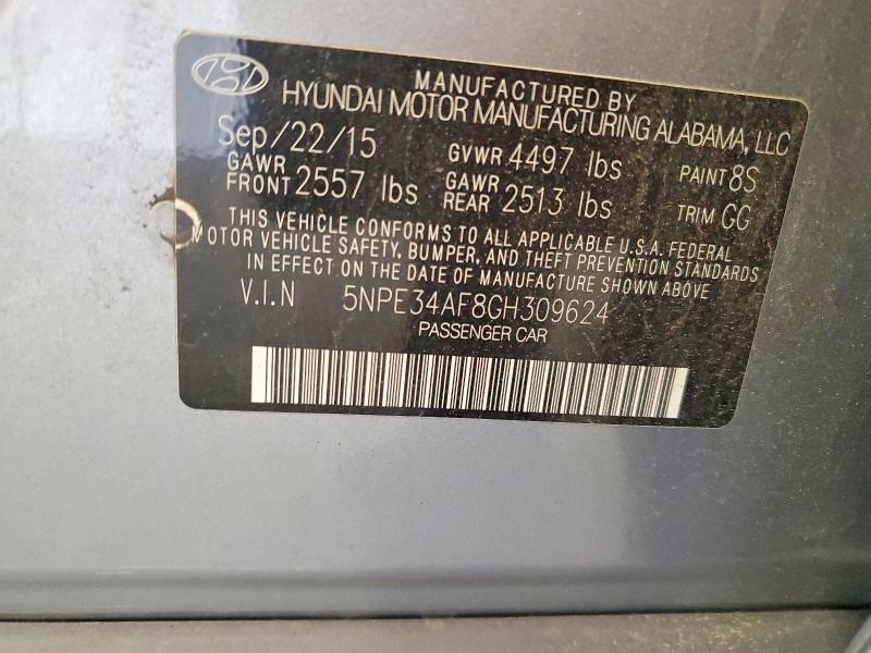 Aukcja sprzedaży 2016 Hyundai Sonata, vin: 5NPE34AF8GH309624, numer aukcji: 64958316