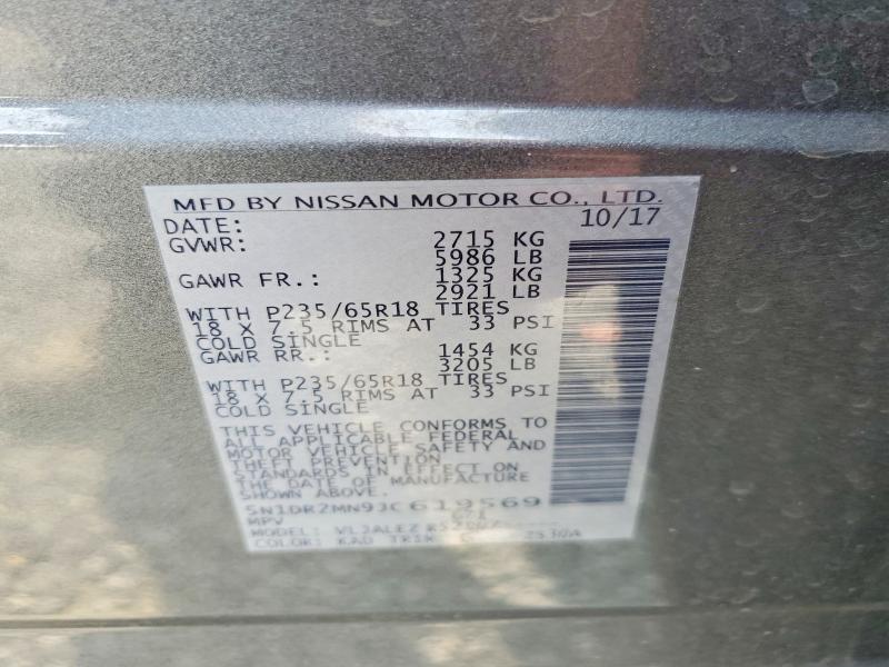 Aukcja sprzedaży 2018 Nissan Pathfinder, vin: 5N1DR2MN9JC619569, numer aukcji: 66609416
