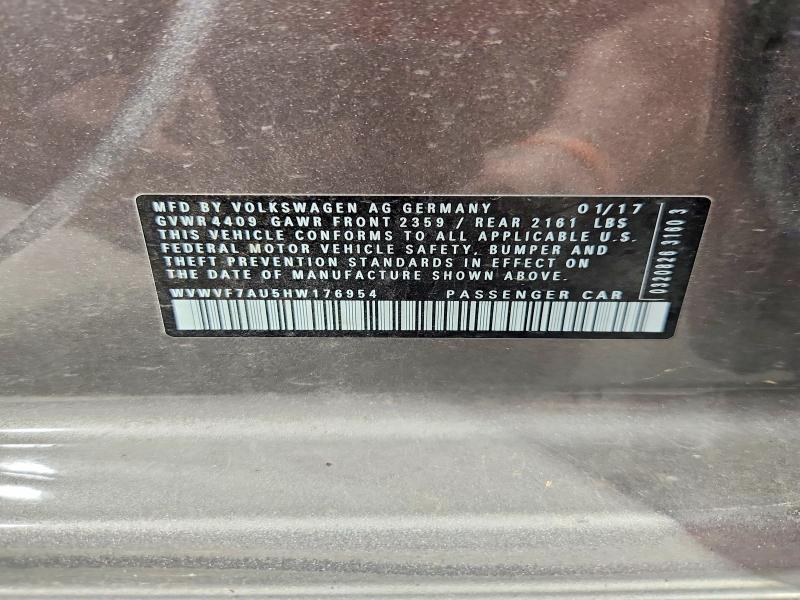 Продажа на аукционе авто 2017 Volkswagen Golf R, vin: WVWVF7AU5HW176954, номер лота: 63448476