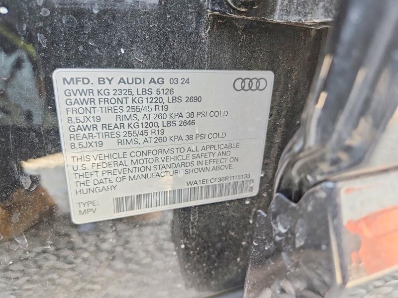 64494346 :رقم المزاد ، WA1EECF36R1115133 vin ، 2024 Audi Q3 مزاد بيع