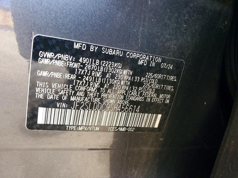 63398946 :رقم المزاد ، JF2SLDDC9SH456614 vin ، 2025 Subaru Forester مزاد بيع