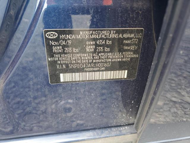 2020 Hyundai Sonata მანქანა იყიდება აუქციონზე, vin: 5NPEG4JA9LH001607, აუქციონის ნომერი: 64116136