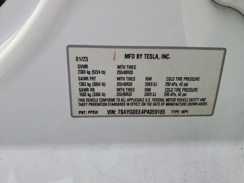 Aukcja sprzedaży 2023 Tesla Model Y, vin: 7SAYGDEE4PA059185, numer aukcji: 66811176
