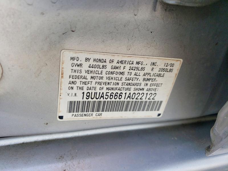 64910476 :رقم المزاد ، 19UUA56661A022122 vin ، 2001 Acura 3.2tl مزاد بيع