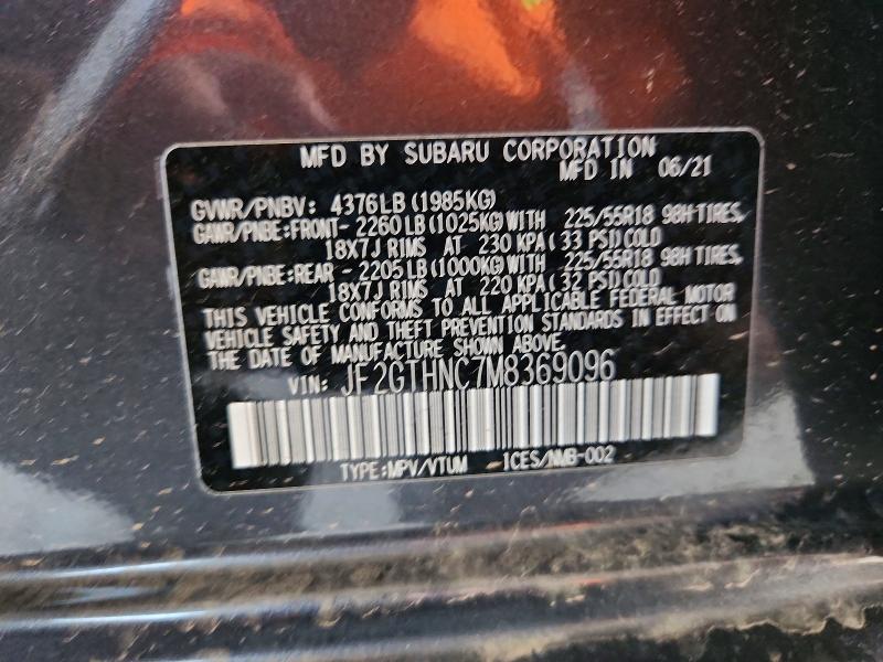 64137096 :رقم المزاد ، JF2GTHNC7M8369096 vin ، 2021 Subaru Crosstrek مزاد بيع