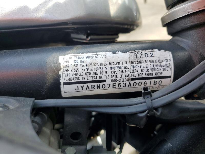 Продаж на аукціоні авто 2003 Yamaha Fzs10, vin: JYARN07E63A006180, номер лоту: 66945616