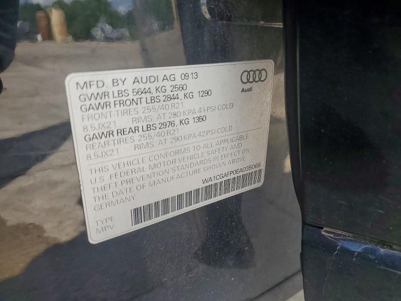 67175146 :رقم المزاد ، WA1CGAFP0EA035068 vin ، 2014 Audi Sq5 مزاد بيع