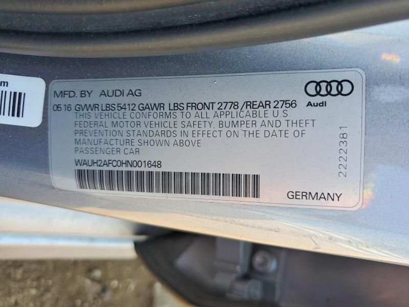 Продажа на аукционе авто 2017 Audi A6, vin: WAUH2AFC0HN001648, номер лота: 64216616