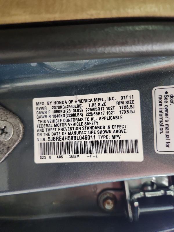 64399336 :رقم المزاد ، 5J6RE4H58BL046011 vin ، 2011 Honda Cr-v مزاد بيع