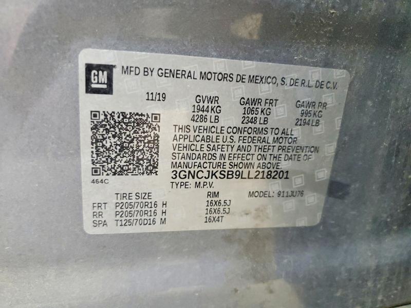66538996 :رقم المزاد ، 3GNCJKSB9LL218201 vin ، 2020 Chevrolet Trax مزاد بيع