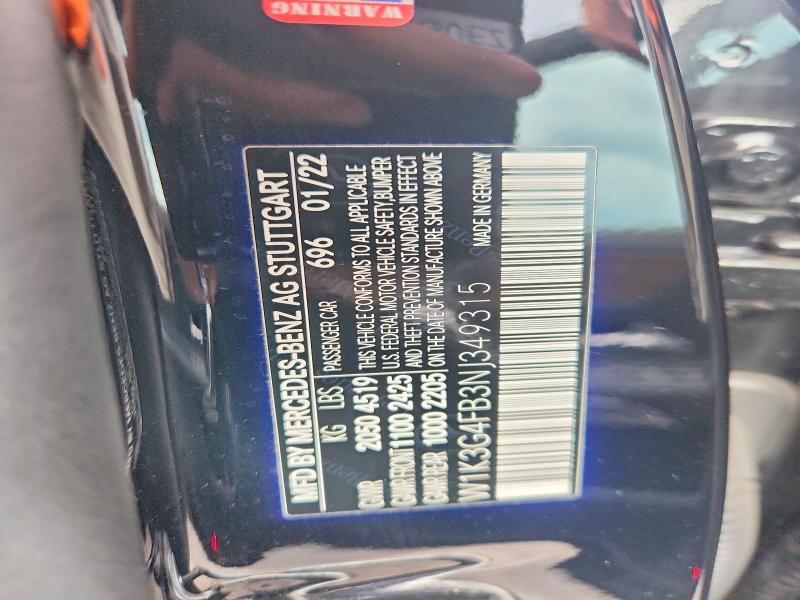 Продаж на аукціоні авто 2022 Mercedes-benz A, vin: W1K3G4FB3NJ349315, номер лоту: 63729686